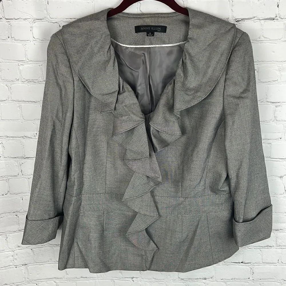 Anne Klein Ruffle Blazer Size 14